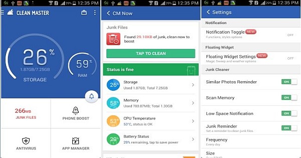 Clean Master frees up Space on your Android Device